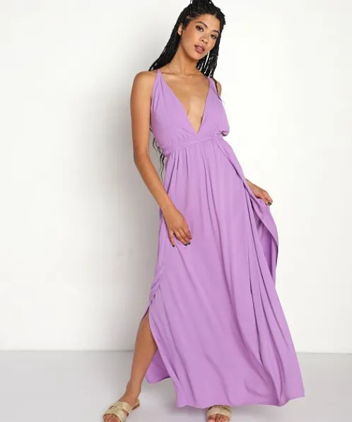 Indah Dresses>River Triangle Maxi Violet