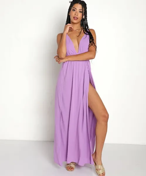 Indah Dresses>River Triangle Maxi Violet