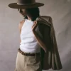 Janessa Leone Accessories>Asher Raffia Straw Fedora Brown