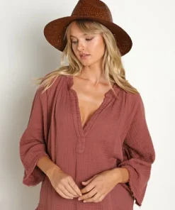 Janessa Leone Accessories>Dora Raffia Straw Fedora Hat Brown