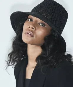Janessa Leone Accessories>Lynda Packable Hat Black