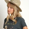 Janessa Leone Accessories>Otis Seagrass Straw Fedora Hat Natural