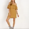 Jen's Pirate Booty Dresses>Double Gauze Senorita Dress Mustard