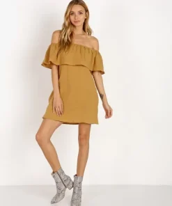 Jen's Pirate Booty Dresses>Double Gauze Senorita Dress Mustard