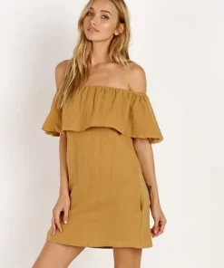Jen's Pirate Booty Dresses>Double Gauze Senorita Dress Mustard