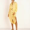 Jen's Pirate Booty Dresses>Ipanema Shirt Dress Sunshine Crinkle
