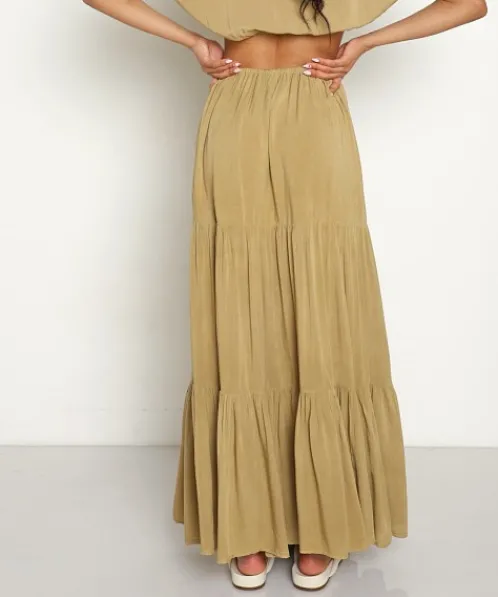 Jen's Pirate Booty Skirts>Johana Maxi Skirt Olive