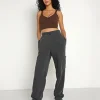 Joah Brown Tops>Contour Crop Tank Suede Umber