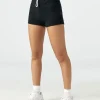 Joah Brown Shorts>Fitted Terry Sweat Short Black