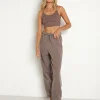 Joah Brown Tops>Low Back Crop Cami FlexRib Mauve