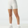 Joah Brown Shorts>Midi Flex Rib Short Pearl Grey