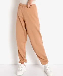 Joah Brown Pants>Oversized Jogger Terracotta French Terry