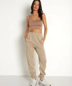Joah Brown Tops>Square Neck Crop Tank Sienna