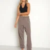 Joah Brown Tops>V Neck Tank Bra Sueded Onyx