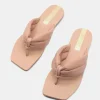 Kaanas Sandals>Luana Chunky Thong Sandal Nude