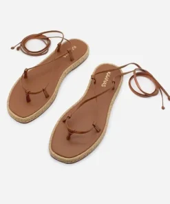 Kaanas Sandals>Petani Ankle Wrap Sandal Coffee