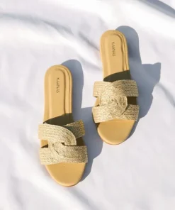 Kaanas Sandals | Flats>Santorini Metallic Infinity Sandal Gold
