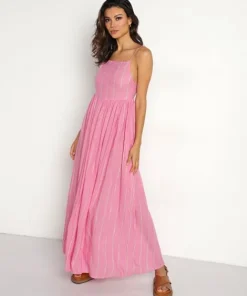 Kinga Csilla Dresses>Vale Capri Stripe Midi Dress Loom Stripe