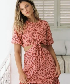 KIVARI Dresses>Dylan Cutout Maxi Dress Dylan Leopard