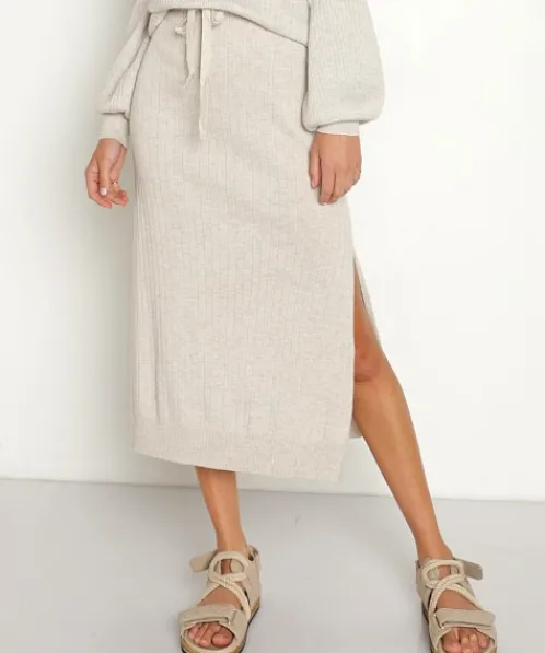 KIVARI Skirts>Giselle Knit Skirt Wheat