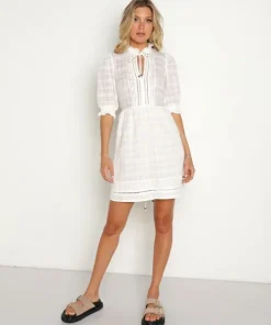 KIVARI Dresses>Serena Babydoll Mini Dress White