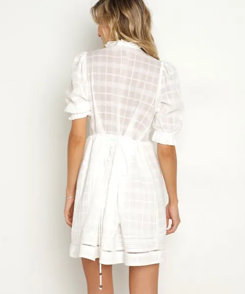 KIVARI Dresses>Serena Babydoll Mini Dress White