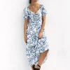 KIVARI Dresses>Solange Keyhole Maxi Dress Solange Palm