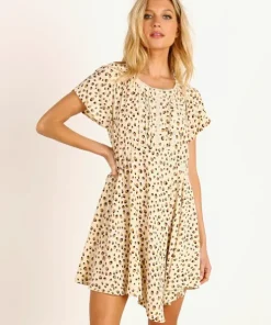 KIVARI Dresses>Valentina Babydoll Mini Dress Leopard