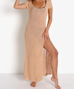L Space Cover Ups>Mina Knit Cover Up Dress Putty
