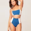 L Space Bikinis>Portia Girl Bikini Bottom Indigo, White, Primrose