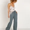 LACAUSA Pants>Striped Vela Pants Sage