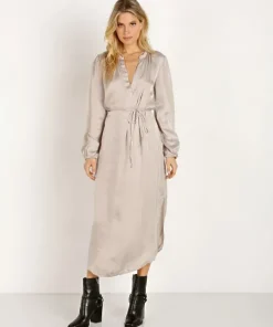 LACAUSA Dresses>Veronica Dress Oatmeal