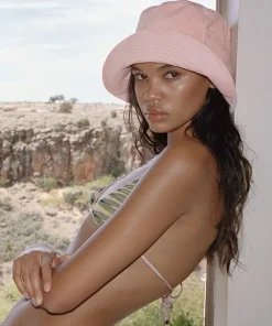 Lack of Color Accessories>Wave Bucket Hat Baby Pink Terry