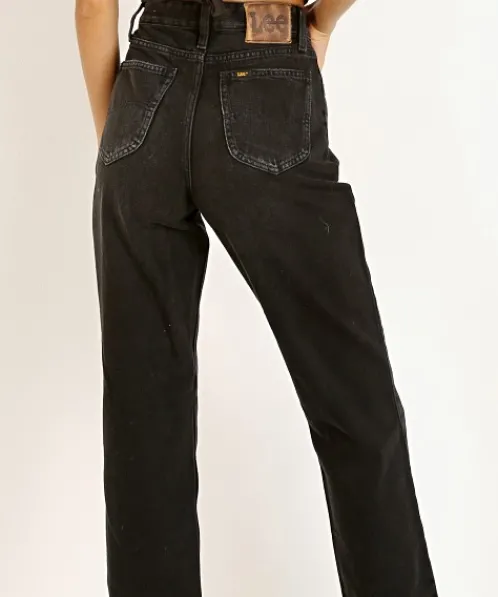 Lee Pants>Vintage Modern High Rise Straight Ankle Jean Washed Black