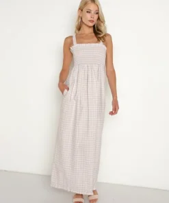 Levi's Dresses>Tanner Scrunchie Dress Bianca Plaid Misty Lilac