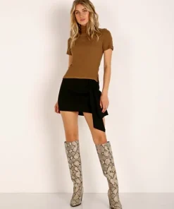 LNA Clothing Tops>Berlin Top Heather Camel