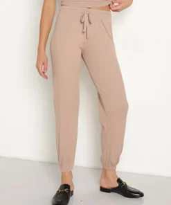 LNA Clothing Pants>Core Ribbed Jogger Nude