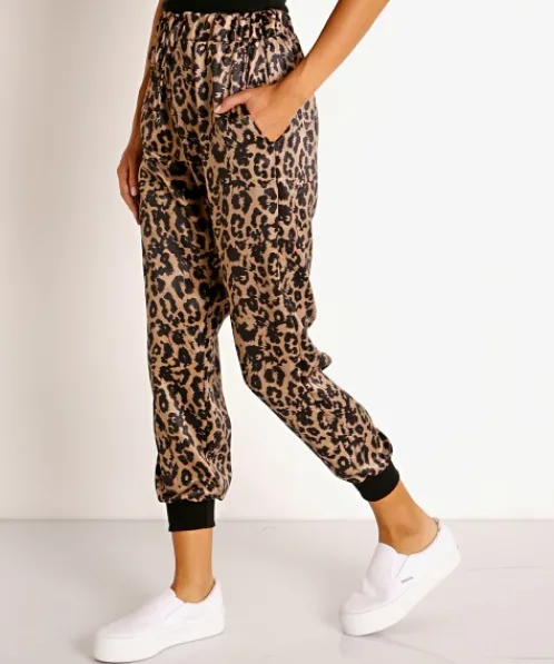 LNA Clothing Pants>Leopard Drawstring Pant