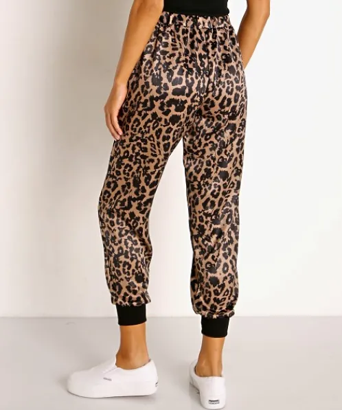 LNA Clothing Pants>Leopard Drawstring Pant