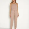 LNA Clothing Tops>Ribbed Skinny Racer Tank Nude