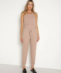 LNA Clothing Tops>Ribbed Skinny Racer Tank Nude