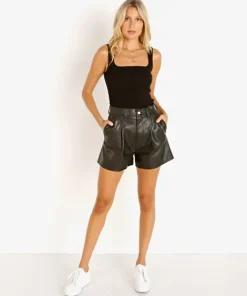 LNA Clothing Tops>Structure Rib Tank Black
