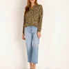 LNA Clothing Knits | Tops>Zip Collar Sweater Brushed Leopard