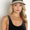 Lusana Accessories>Banded Baha Visor Black/Off White