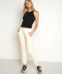 Monrow Tops>Rib Narrow Tank Black