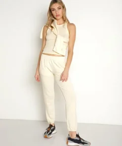 Monrow Tops>Rib Narrow Tank Buttercream