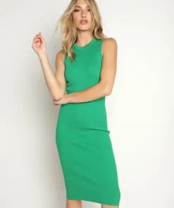 Monrow Dresses>Sweater Tank Dress Green