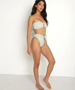 Montce Bikinis>Paula Tie Up Bikini Bottom Jade Floral