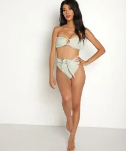 Montce Bikinis>Tori Ties Bikini Top Jade Floral