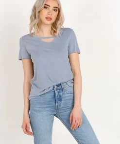 n: PHILANTHROPY Tops>Abigail Deconstructed Shirt Washed Indigo